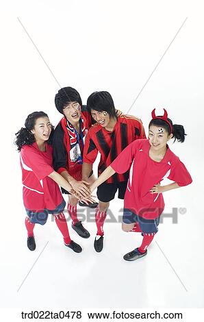 a shouting group of supporters View Large Photo Image Stock Photo - a shouting group of supporters. Fotosearch
