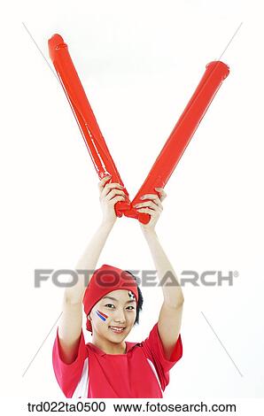 a supporter holding a balloon View Large Photo Image Stock Image - a supporter holding a balloon. Fotosearch