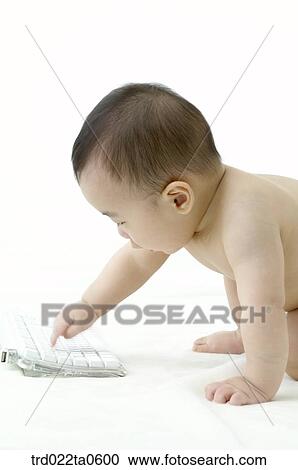 a baby using a keyboard View Large Photo Image Stock Image - a baby using a keyboard. Fotosearch
