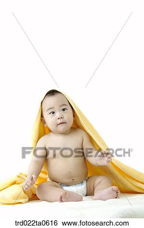 a baby with a blanket View Large Photo Image Stock Photograph - a baby with a blanket. Fotosearch