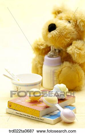 baby supplies/a noisemaker and childbirth supplies View Large Photo Image Stock Photo - baby supplies/a noisemaker and childbirth supplies. Fotosearch