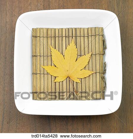a leaf on a dish View Large Photo Image Stock Photo - a leaf on a dish. Fotosearch