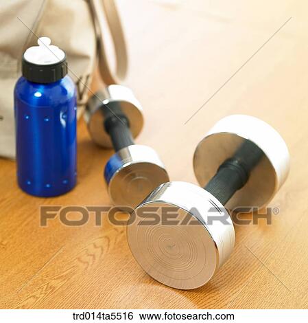 sport goods and a water bottle View Large Photo Image Stock Photograph - sport goods and a water bottle. Fotosearch