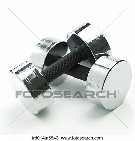 Stock Image - sport goods, dumbbells. Fotosearch