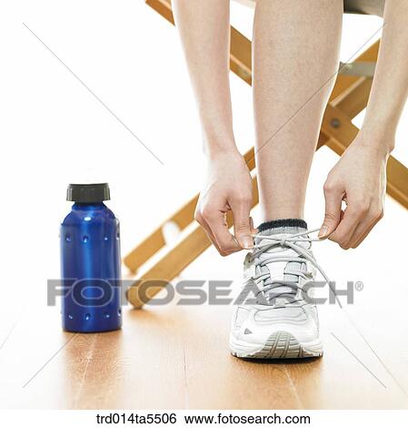 wearing running shoes View Large Photo Image Stock Photograph - wearing running shoes. Fotosearch