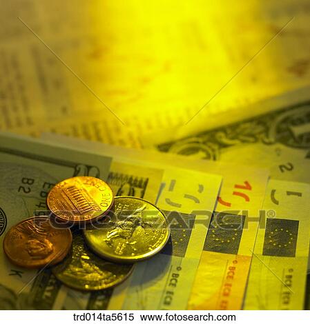 Stock Photography - finance/paper money and coins. Fotosearch