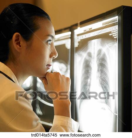 Stock Photography - medicine/ a dentist looking at X-ray photographs. Fotosearch