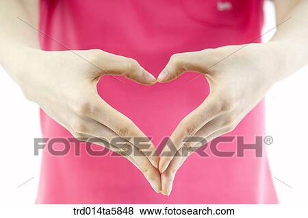 Stock Photo - a heart-shaped hand. Fotosearch