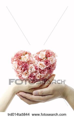 Picture - a heart-shaped rose bouquet. Fotosearch