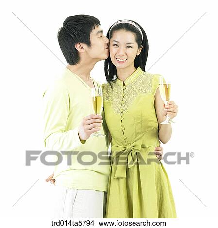 a kissing couple View Large Photo Image Picture - a kissing couple. Fotosearch