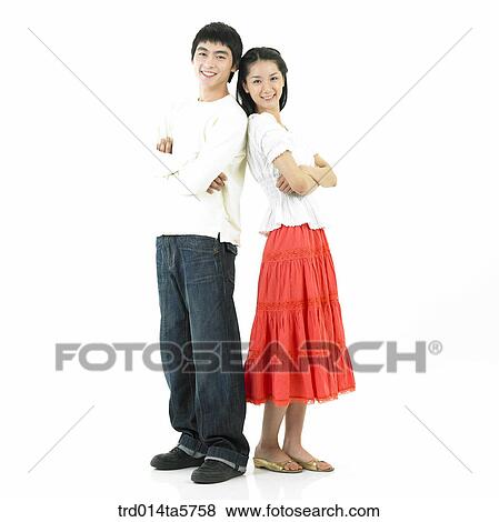 Stock Photo - a leaning couple. Fotosearch