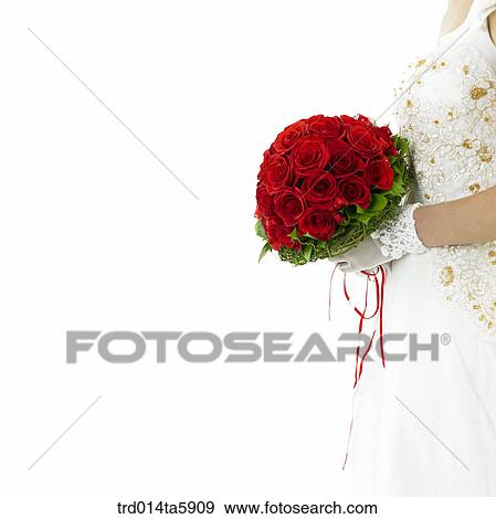 Stock Photo - a bride with a bouquet. Fotosearch