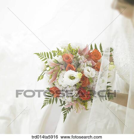 a bride with a bouquet View Large Photo Image Stock Photograph - a bride with a bouquet. Fotosearch