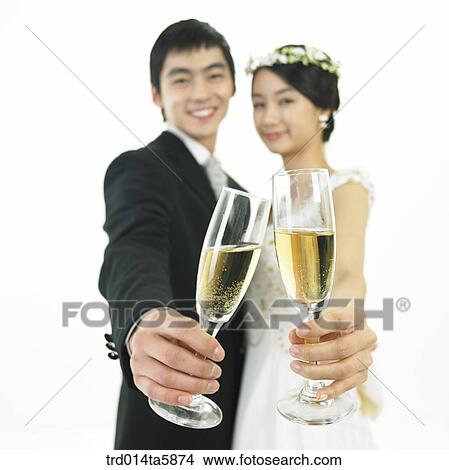 Picture - a bridegroom and a bride. Fotosearch