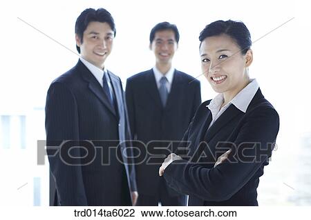 Stock Image - a businesswoman and a businessman . Fotosearch