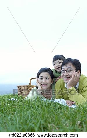 Stock Photograph - family, day, daytime, Asian, daughter, basket. Fotosearch