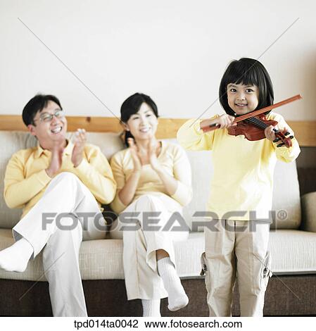family, Asian, smile, violin, applause, person View Large Photo Image Stock Image - family, Asian, smile, violin, applause, person. Fotosearch