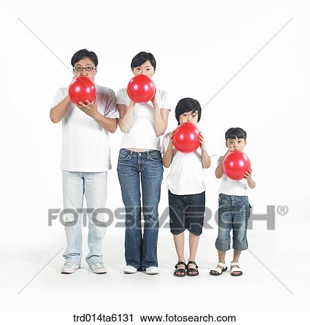 Stock Image - family, brother, sister, object, Asian, parents. Fotosearch