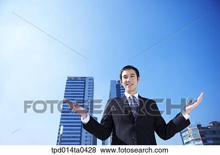 Stock Photo - day, daytime, Asian, low angle, business, building. Fotosearch