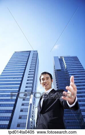 Stock Photography - skyscraper, day, daytime, Asian, low angle, business. Fotosearch
