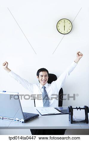 stretching, Asian, business, businessman, person, office View Large Photo Image Stock Photo - stretching, Asian, business, businessman, person, office. Fotosearch
