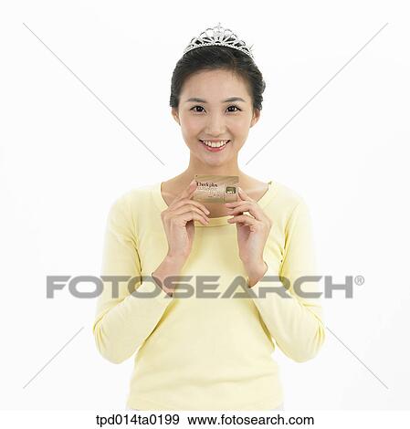 finance, economy, object, Asian, person, credit card, woman View Large Photo Image Stock Photo - finance, economy, object, Asian, person, credit card, woman. Fotosearch