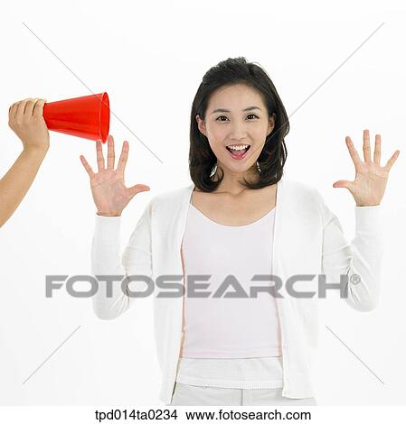 funnel, object, Asian, person, woman, smile View Large Photo Image Picture - funnel, object, Asian, person, woman, smile. Fotosearch