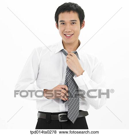 Stock Photo - necktie, object, Asian, business, businessman, person. Fotosearch