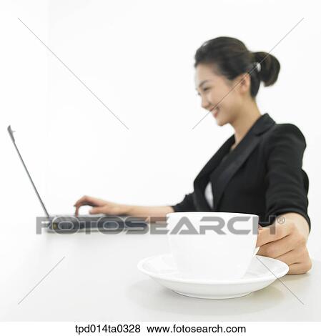 notebook, Asian, business, businesswoman, person, inside, sitting View Large Photo Image Stock Photo - notebook, Asian, business, businesswoman, person, inside, sitting. Fotosearch