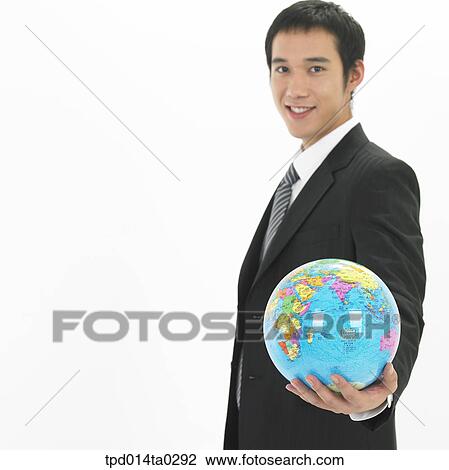 Stock Image - object, Asian, business, businessman, person, bust. Fotosearch