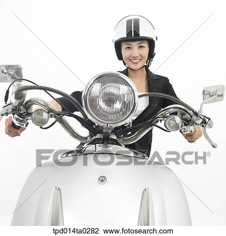 Stock Image - object, Asian, driving, business, businesswoman, person, woman. Fotosearch