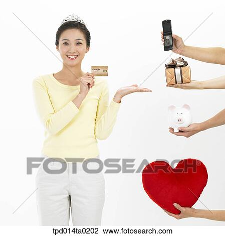 object, Asian, person, gift, shopping, credit card, woman View Large Photo Image Stock Image - object, Asian, person, gift, shopping, credit card, woman. Fotosearch