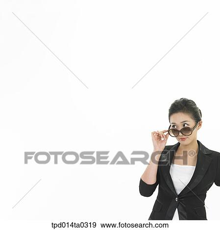 Stock Photo - object, Asian, person, sunglasses, eye, woman, Korean. Fotosearch