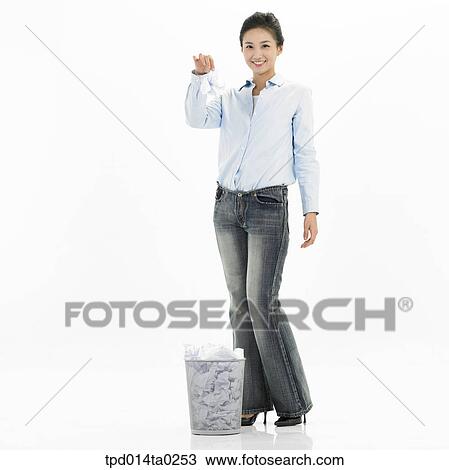 object, Asian, person, waste, trash can, woman, portrait View Large Photo Image Stock Image - object, Asian, person, waste, trash can, woman, portrait. Fotosearch