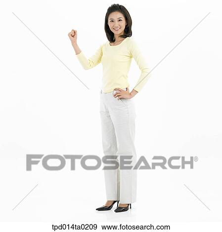 Stock Photo - object, Asian, person, woman, smile, pride, body. Fotosearch