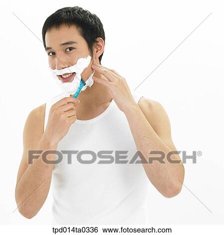 object, Asian, shaving, smile, person, bust View Large Photo Image Stock Photograph - object, Asian, shaving, smile, person, bust. Fotosearch