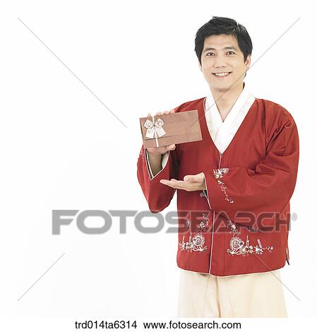 Picture - object, Asian, festival, smile, clothes, envelope. Fotosearch