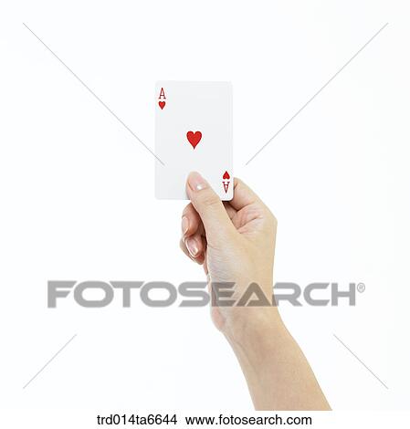 Picture - person, body, hand, closeup, object, card, trumph. Fotosearch
