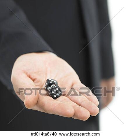 Stock Image - person, body, hand, closeup, object, dice. Fotosearch