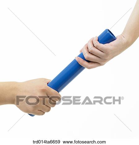 Stock Photo - person, body, hand, closeup, object, baton. Fotosearch