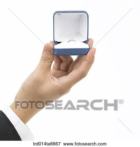 Stock Photo - person, body, hand, closeup, object, gift, ring. Fotosearch