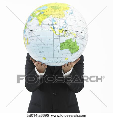 Stock Photography - person, body, hand, closeup, object, business, globe. Fotosearch