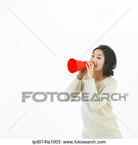 person, Asian, Korean, woman, object, funnel, shout View Large Photo Image Stock Image - person, Asian, Korean, woman, object, funnel, shout. Fotosearch