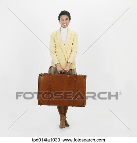 person, Asian, Korean, woman, object, suitcase, bag View Large Photo Image Stock Image - person, Asian, Korean, woman, object, suitcase, bag. Fotosearch