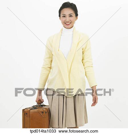 person, Asian, Korean, woman, object, suitcase, bag View Large Photo Image Stock Image - person, Asian, Korean, woman, object, suitcase, bag. Fotosearch