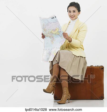 person, Asian, Korean, woman, object, suitcase, bag View Large Photo Image Stock Photo - person, Asian, Korean, woman, object, suitcase, bag. Fotosearch