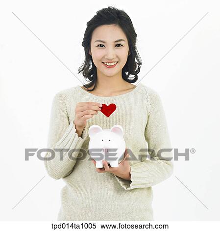 person, Asian, Korean, woman, object, savings box, saving View Large Photo Image Stock Photography - person, Asian, Korean, woman, object, savings box, saving. Fotosearch