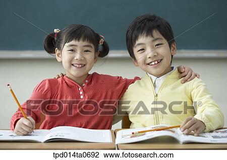 classroom, Asian, smile, person, inside, shoulder View Large Photo Image Stock Image - classroom, Asian, smile, person, inside, shoulder. Fotosearch