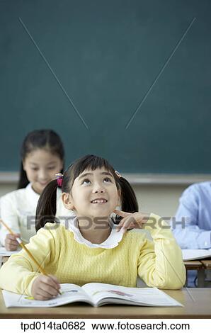 classroom, smile, person, thought, school hours, inside, people View Large Photo Image Stock Image - classroom, smile, person, thought, school hours, inside, people. Fotosearch