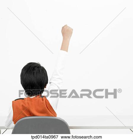 Stock Photo - education, object, Asian, figure from behind, announcement, person. Fotosearch